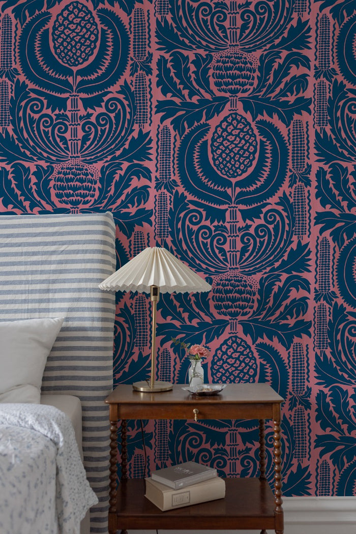 Zappa - Custom Sized Wallpaper Mural (per m2) - Pink Blue