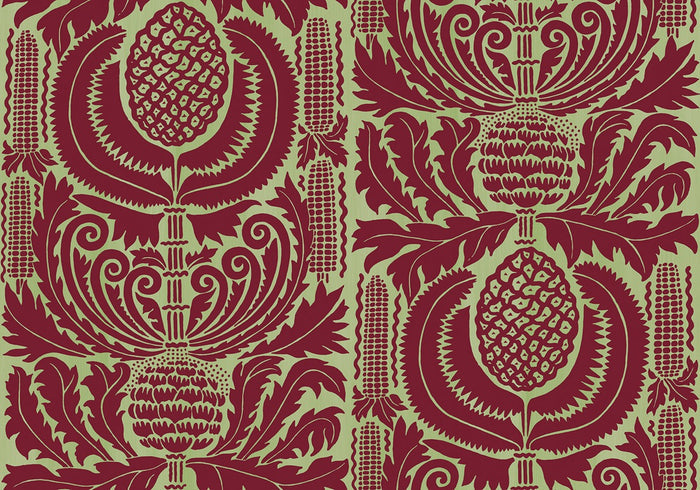 Zappa - Custom Sized Wallpaper Mural (per m2) - Wine Pistachios